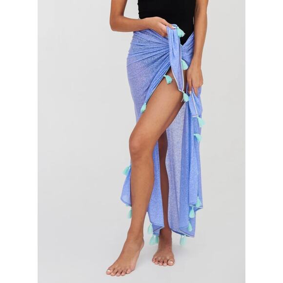 PITUSA Inca Sarong Periwinkle Purple Blue One Size Women's NWT Beach Cover Scarf - Picture 1 of 7
